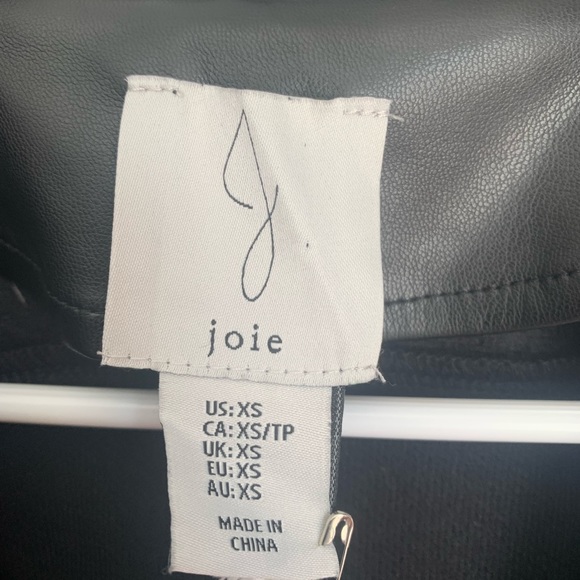JOIE Black Faux Leather Jacket size xs - Picture 5 of 6